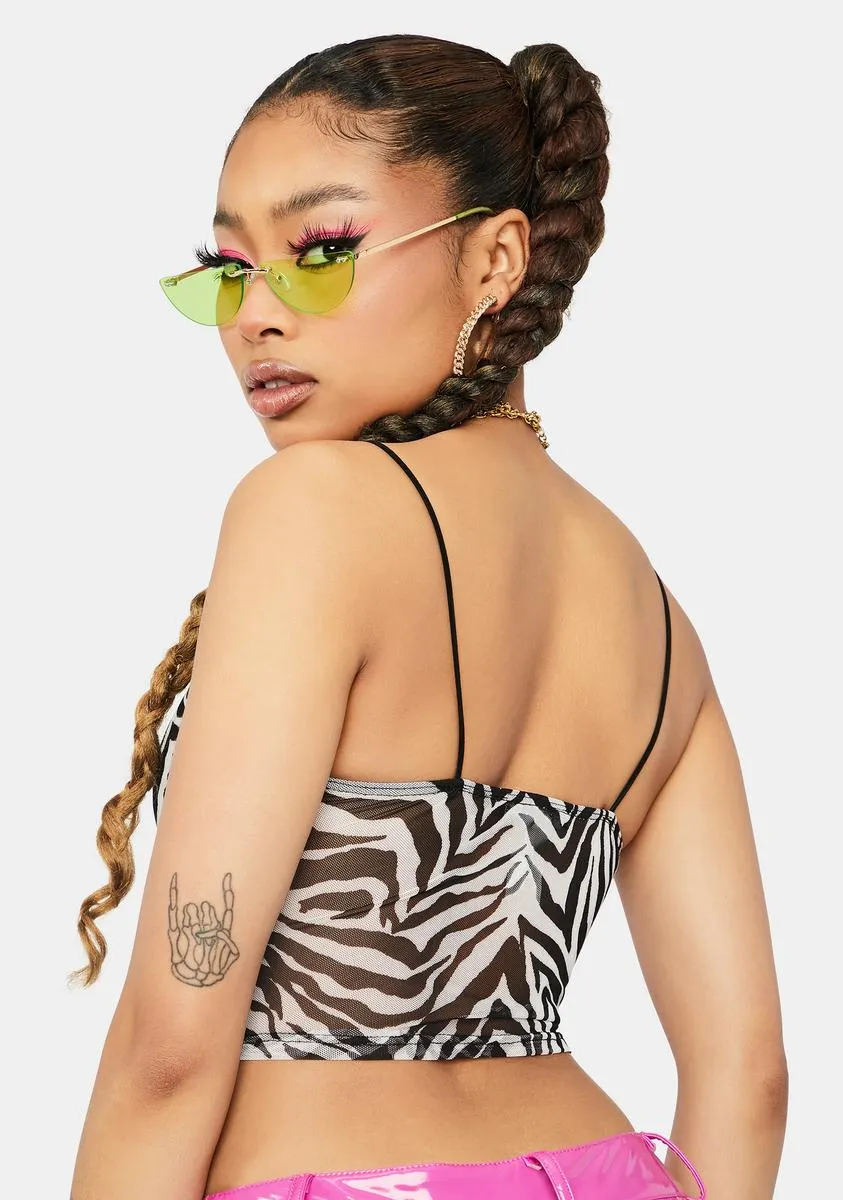 Hard To Read Zebra Print Tank Top sold by Dolls Kill product image thumbnail 4