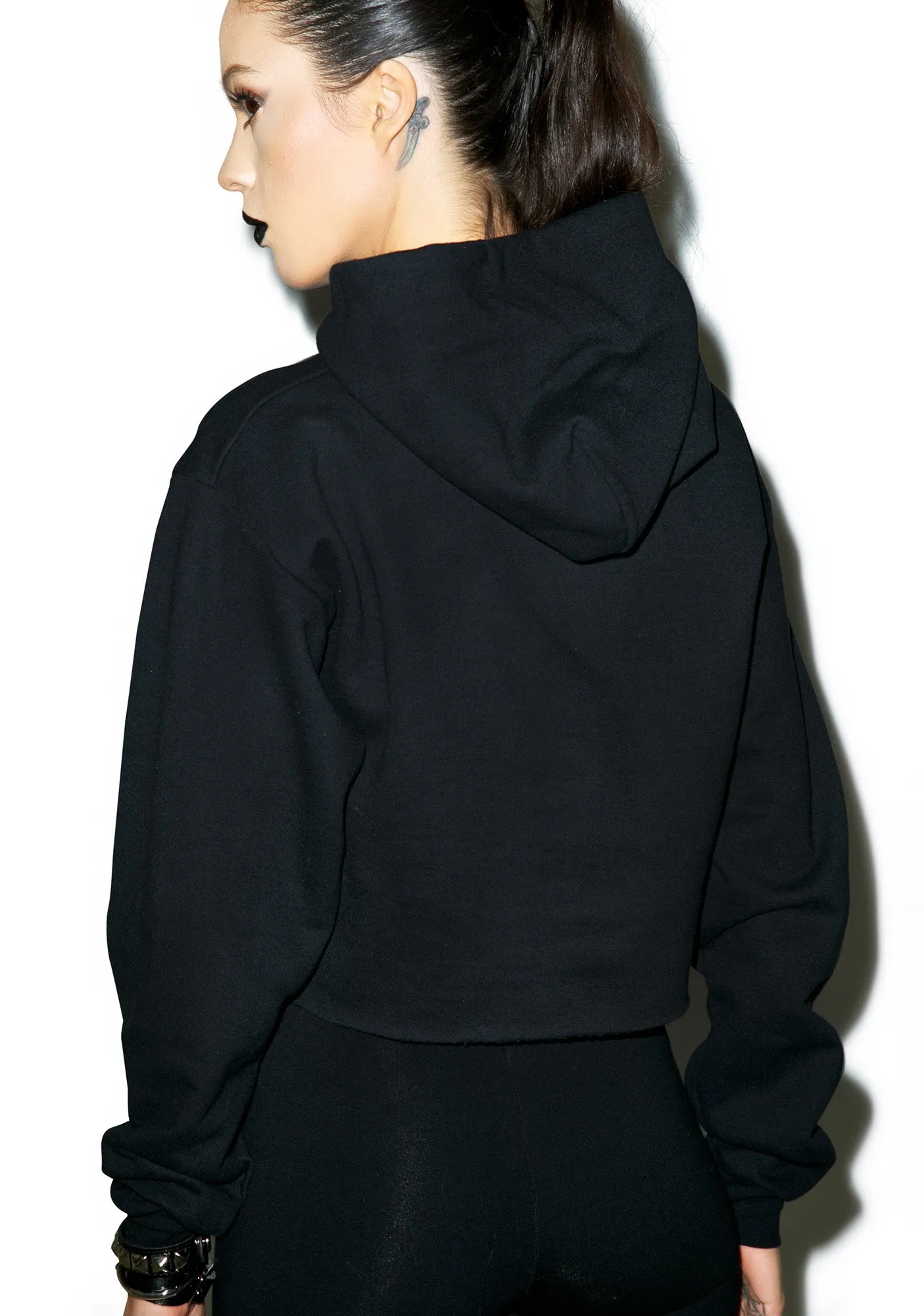 Seriously Crop Hoodie sold by Dolls Kill