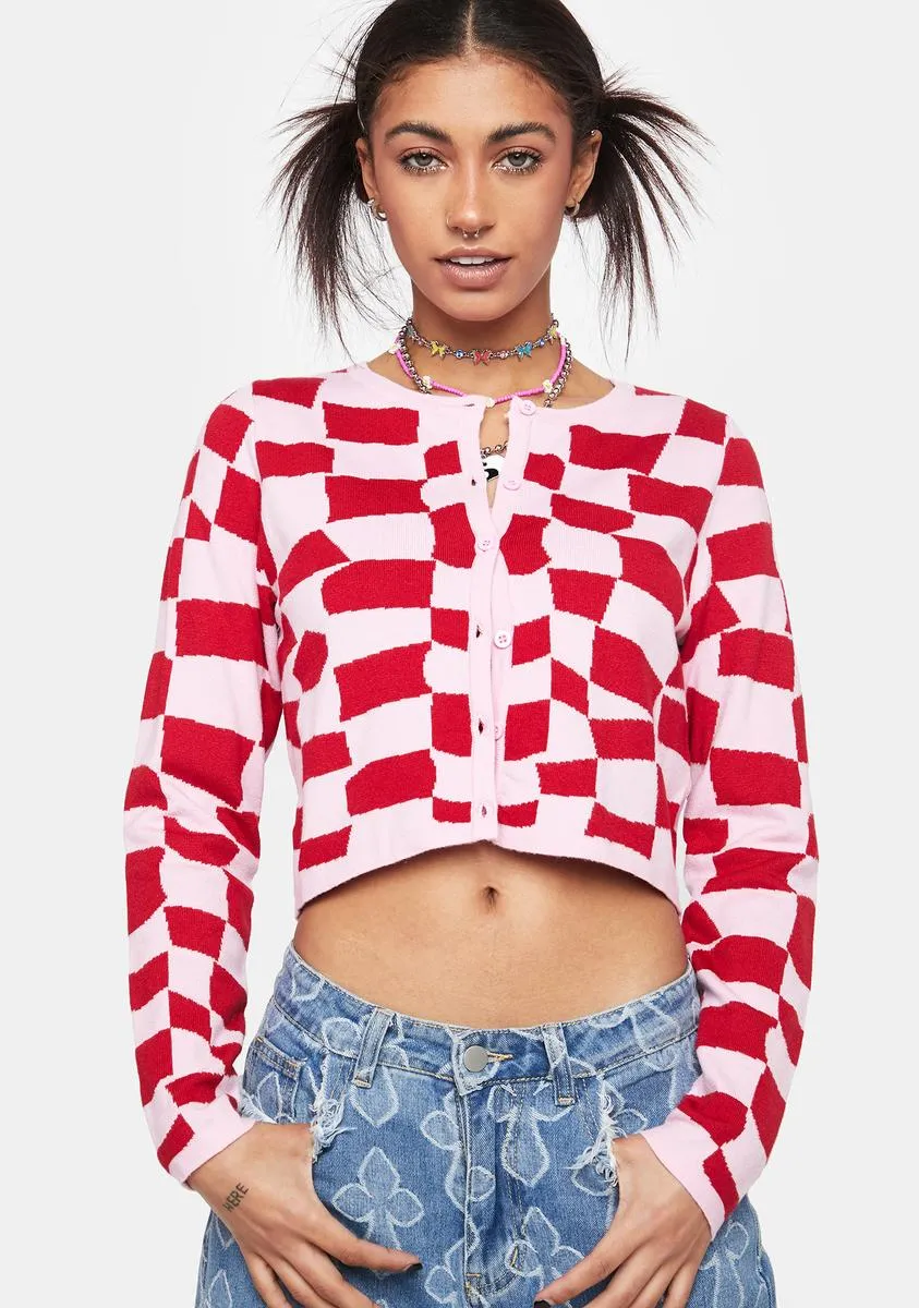 Geo Print Sweater Cardigan sold by Dolls Kill