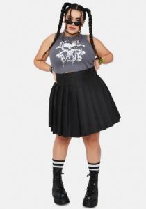 Plus Onyx Just Like Candy Pleated Skirt sold by Dolls Kill
