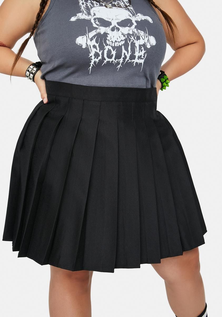 Plus Onyx Just Like Candy Pleated Skirt sold by Dolls Kill