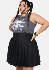 Plus Onyx Just Like Candy Pleated Skirt sold by Dolls Kill