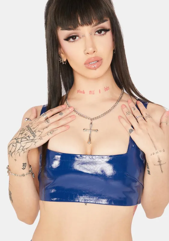 Wilder Now Vegan Leather Crop Tank sold by Dolls Kill