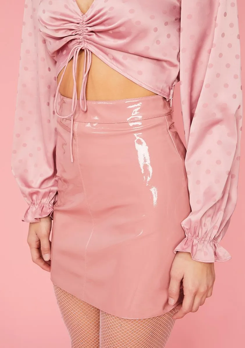 Say Anything Babe Vinyl Mini Skirt sold by Dolls Kill