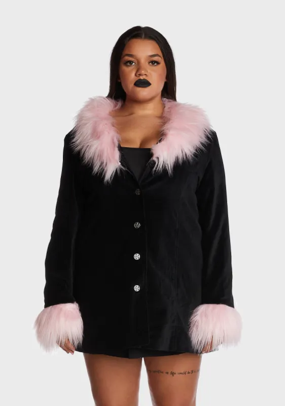 Plus Morbid Beauty Velveteen Coat sold by Dolls Kill