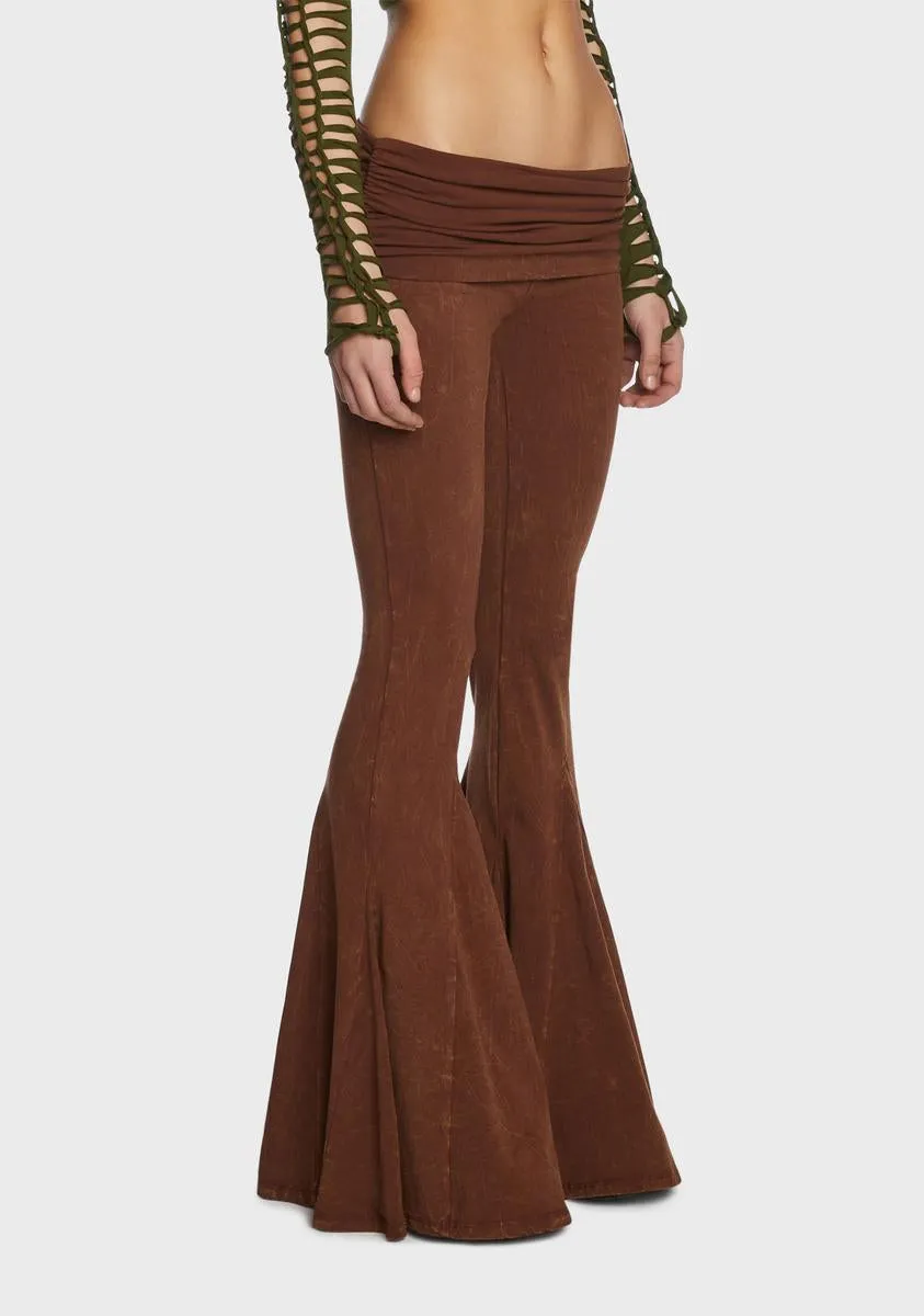 Dew Morning Flare Pants - Brown sold by Dolls Kill product image thumbnail 3