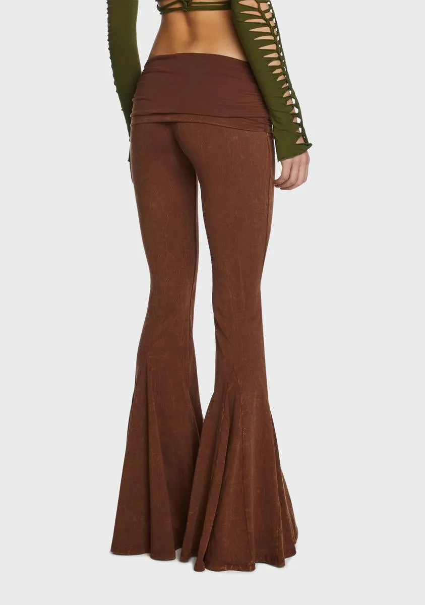 Dew Morning Flare Pants - Brown sold by Dolls Kill product image thumbnail 4