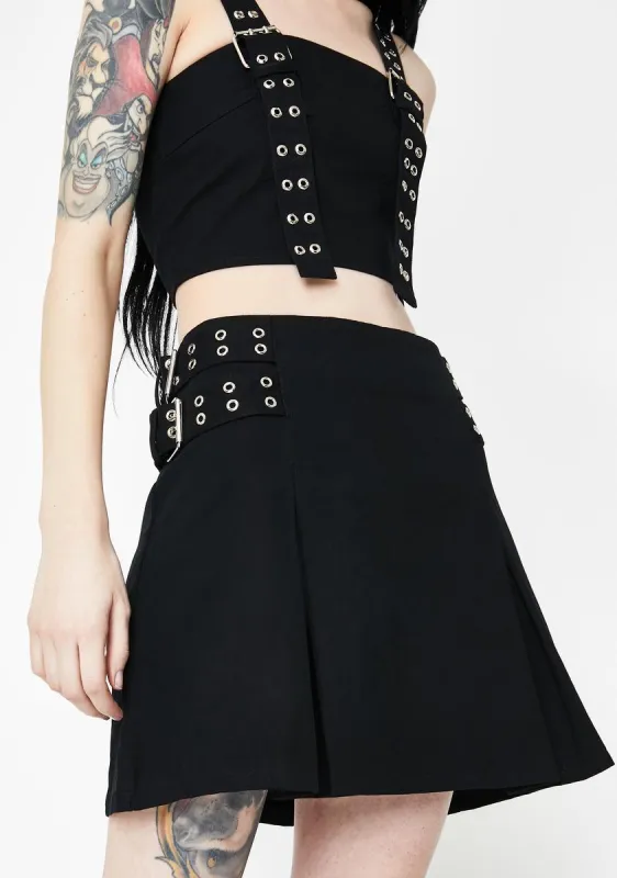 Restrain Buckle Mini Skirt sold by Dolls Kill