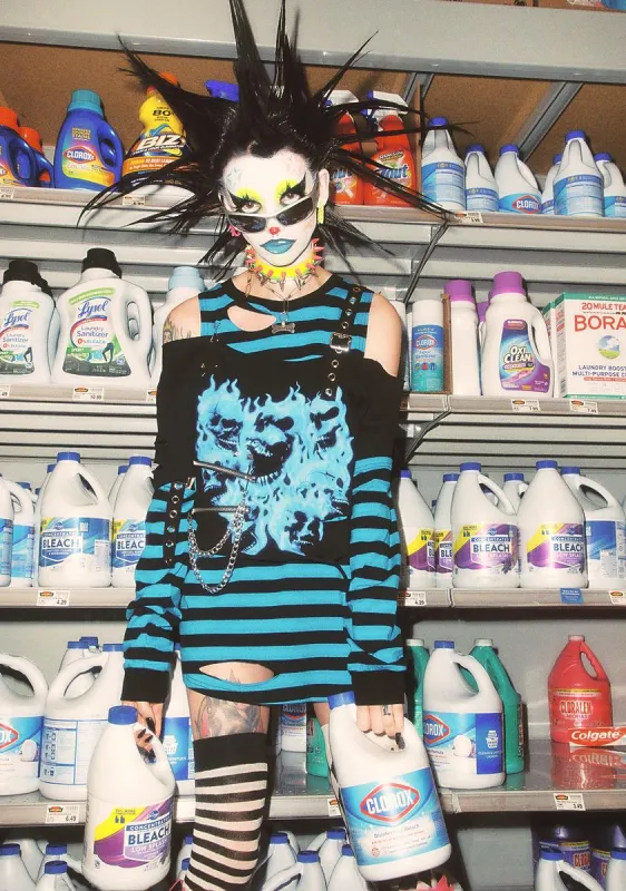 Chuckle Forth Striped Top sold by Dolls Kill