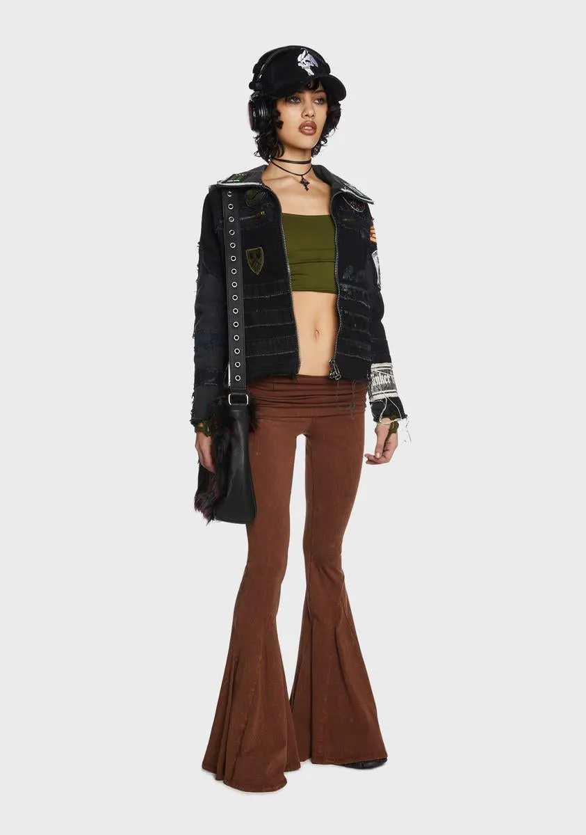 Dew Morning Flare Pants - Brown sold by Dolls Kill product image thumbnail 5