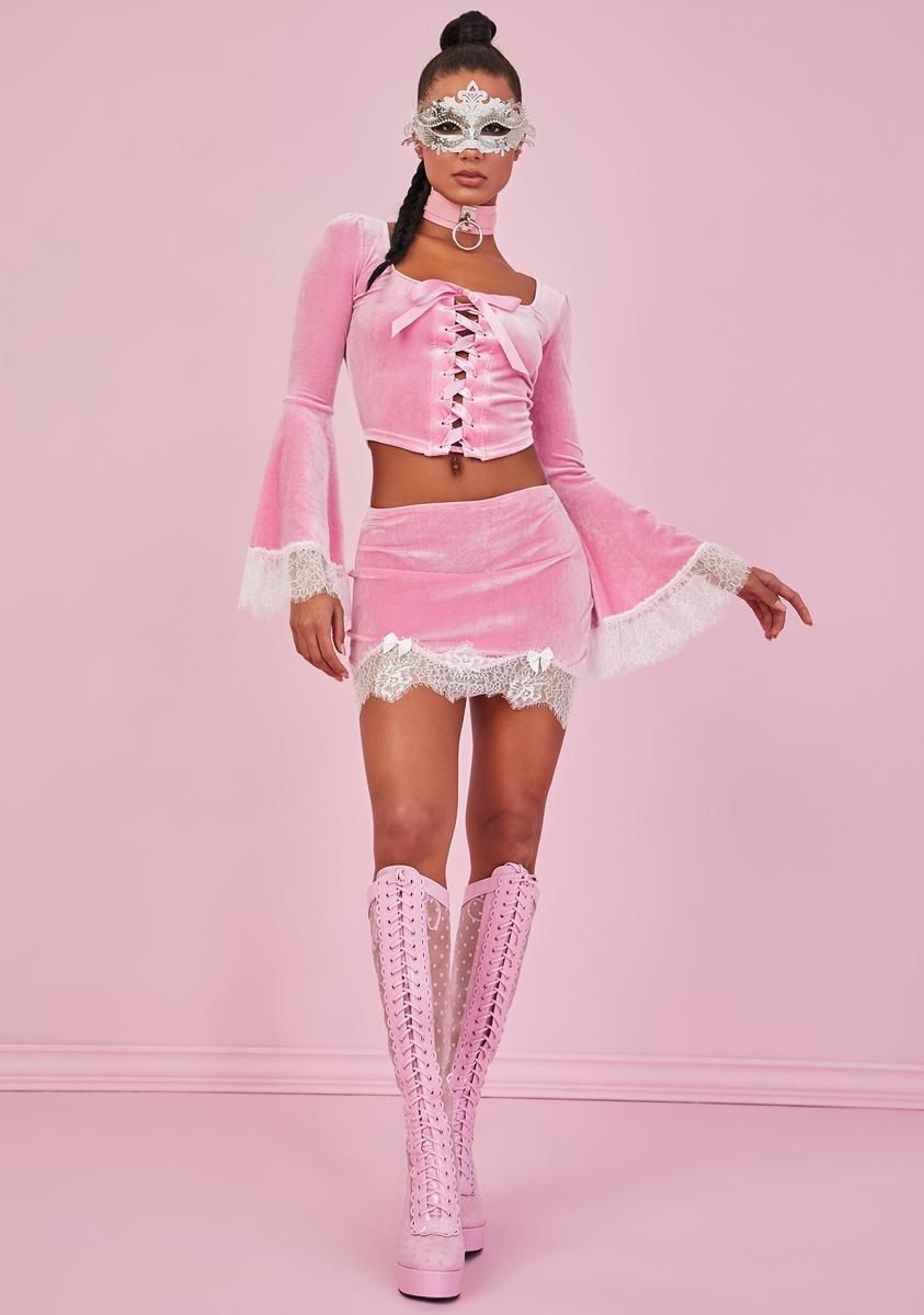 Sweet Majestic Takeover Velvet Crop Top sold by Dolls Kill product image thumbnail 3