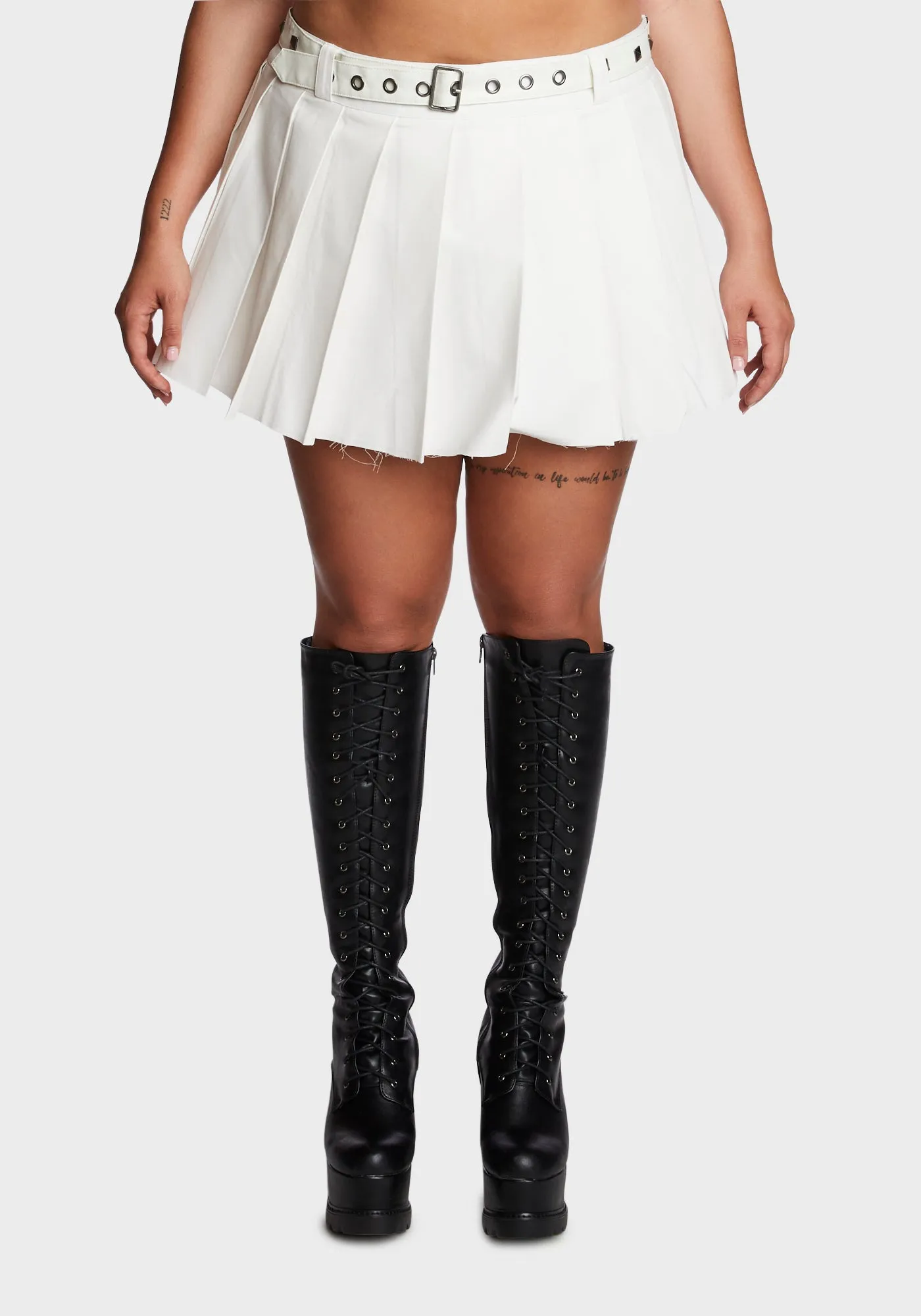 Plus The Potential Micro Mini Skirt - Off White sold by Dolls Kill