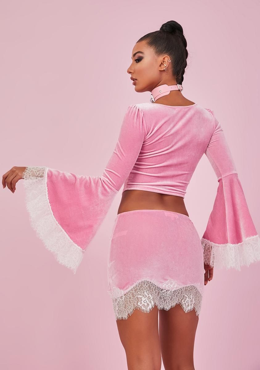 Sweet Majestic Takeover Velvet Crop Top sold by Dolls Kill product image thumbnail 4