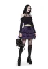 Hit The Ground Brocade Mini Skirt - Purple sold by Dolls Kill
