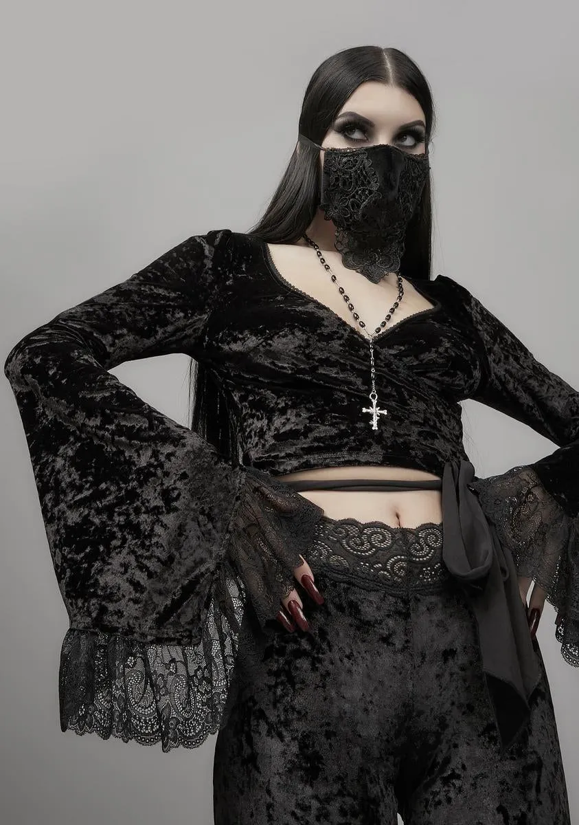 Abandon All Hope Bell Sleeve Top sold by Dolls Kill