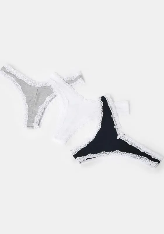 Back To Basics Thong 3-Pack sold by Dolls Kill
