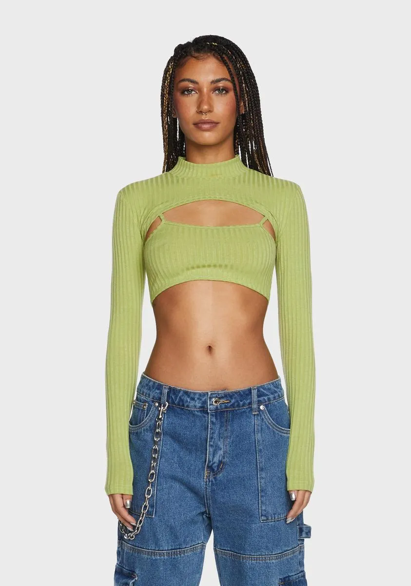 Ash Ribbed Two-Piece Top sold by Dolls Kill