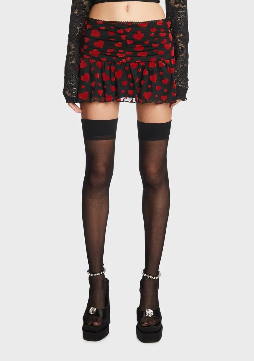 Dark Love Surrounds Me Ruched Skirt sold by Dolls Kill