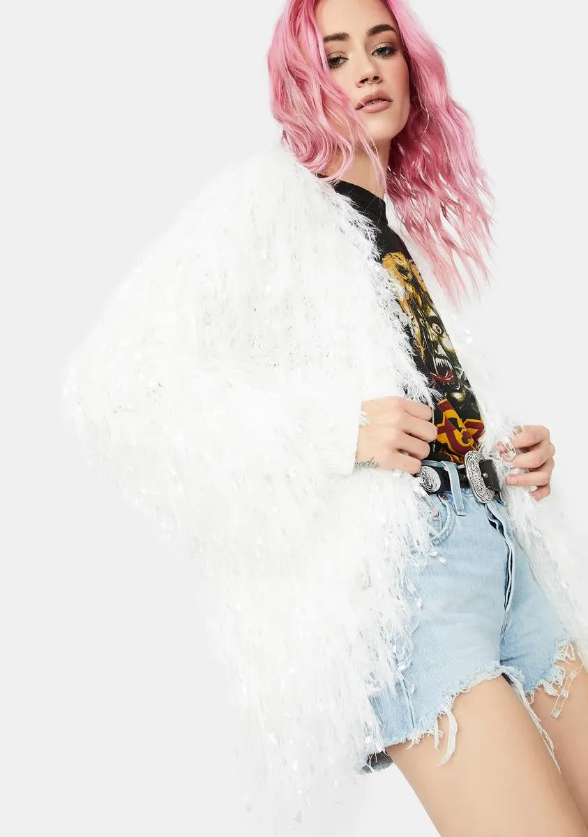 Blanc Out All Night Fringe Cardigan sold by Dolls Kill product image thumbnail 2