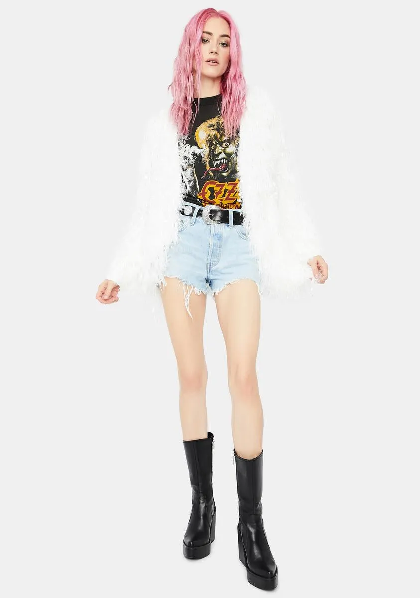 Blanc Out All Night Fringe Cardigan sold by Dolls Kill product image thumbnail 3