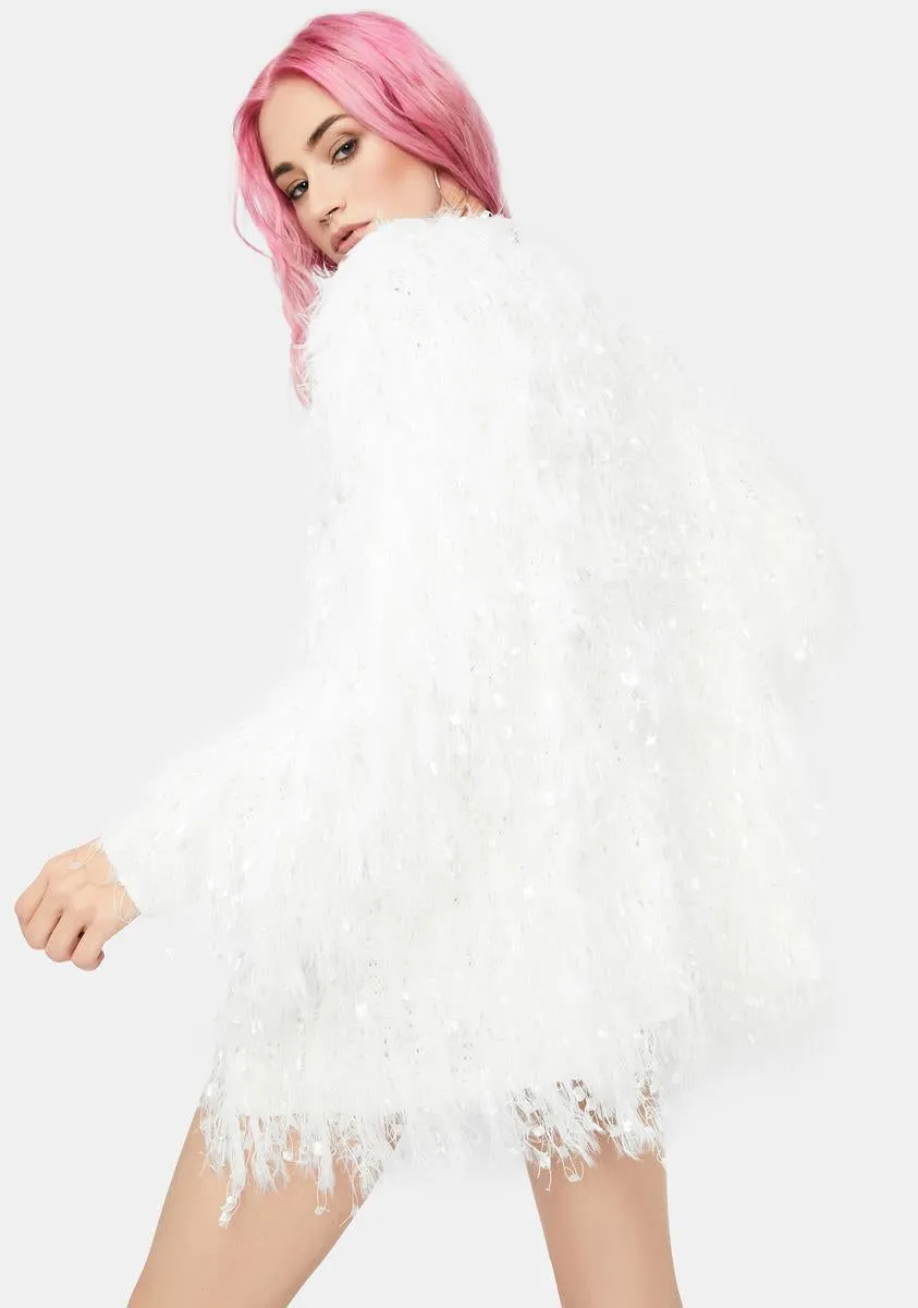 Blanc Out All Night Fringe Cardigan sold by Dolls Kill product image thumbnail 4