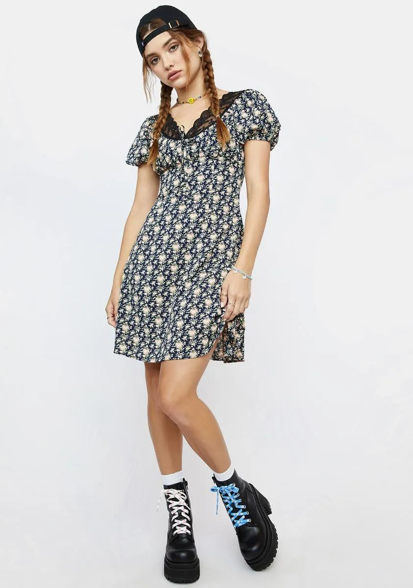 Thought Of U Floral Mini Dress sold by Dolls Kill product image thumbnail 3