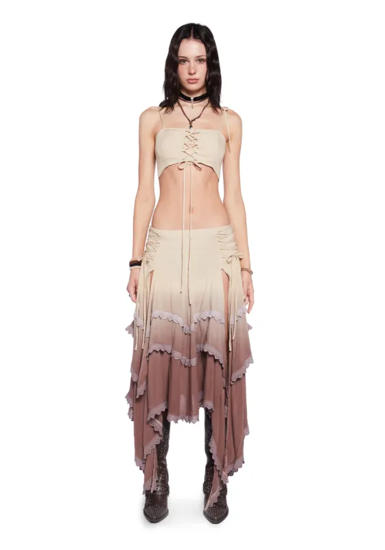Sahara Wildflower Maxi Skirt Set sold by Dolls Kill
