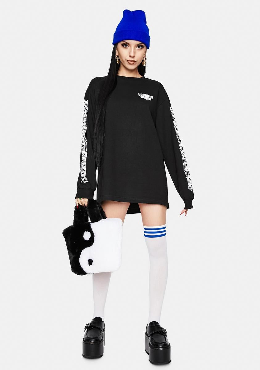 Skulls Long Sleeve Graphic Tee sold by Dolls Kill product image thumbnail 3
