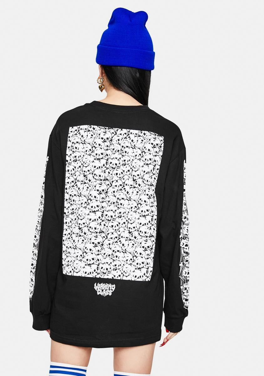 Skulls Long Sleeve Graphic Tee sold by Dolls Kill