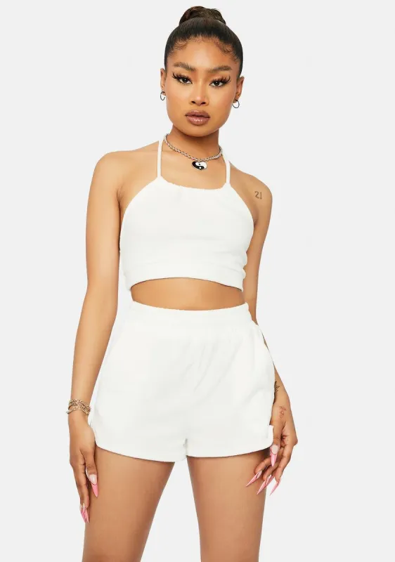Bliss Beach Vibes Terry Halter Short Set sold by Dolls Kill