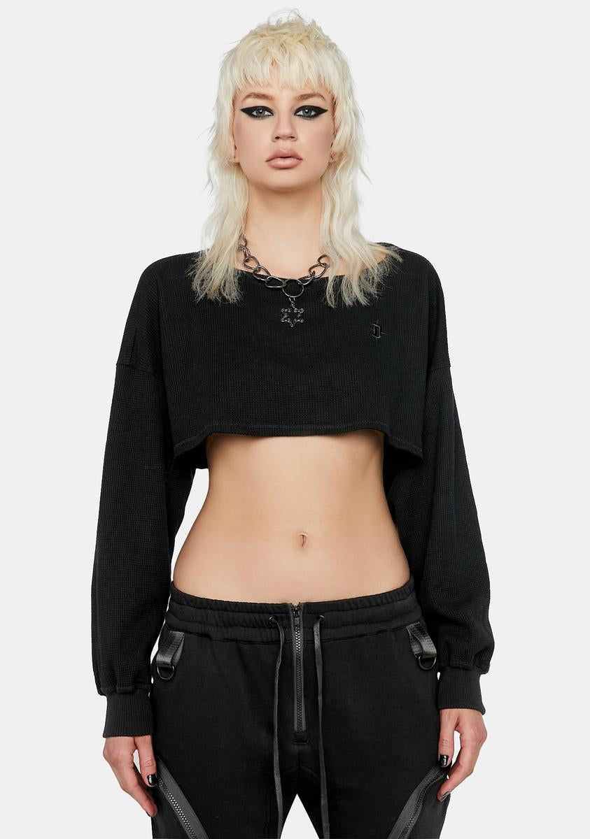 Flanger Cropped Thermal Top sold by Dolls Kill