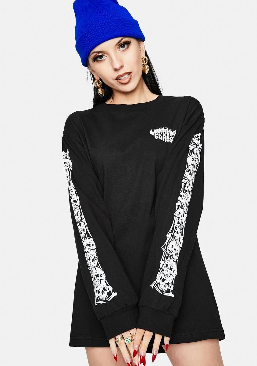 Skulls Long Sleeve Graphic Tee sold by Dolls Kill product image thumbnail 2