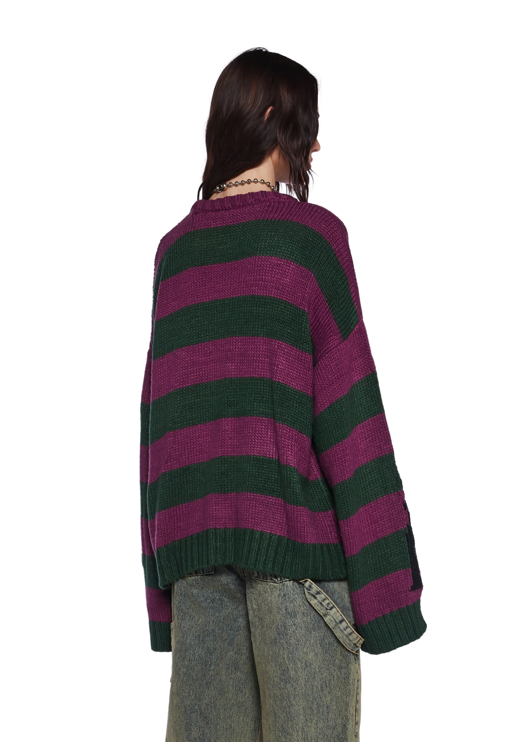 Skeleton Stripe Knit Sweater sold by Dolls Kill product image thumbnail 4