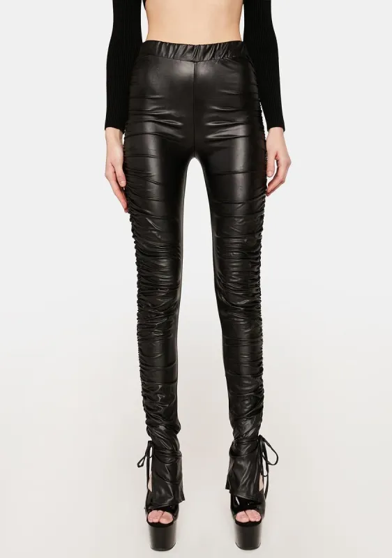 Dark Feelin' Spicy Ruched Pants sold by Dolls Kill