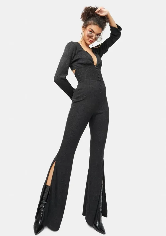Classy Behavior Long Flare Jumpsuit sold by Dolls Kill