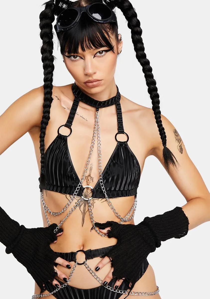 Illusion Stripe Chain Bra Top sold by Dolls Kill