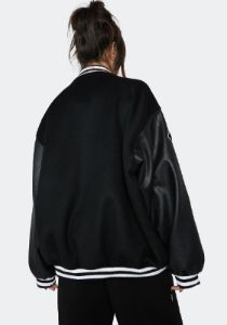 Black Velour Varsity Jacket sold by Dolls Kill