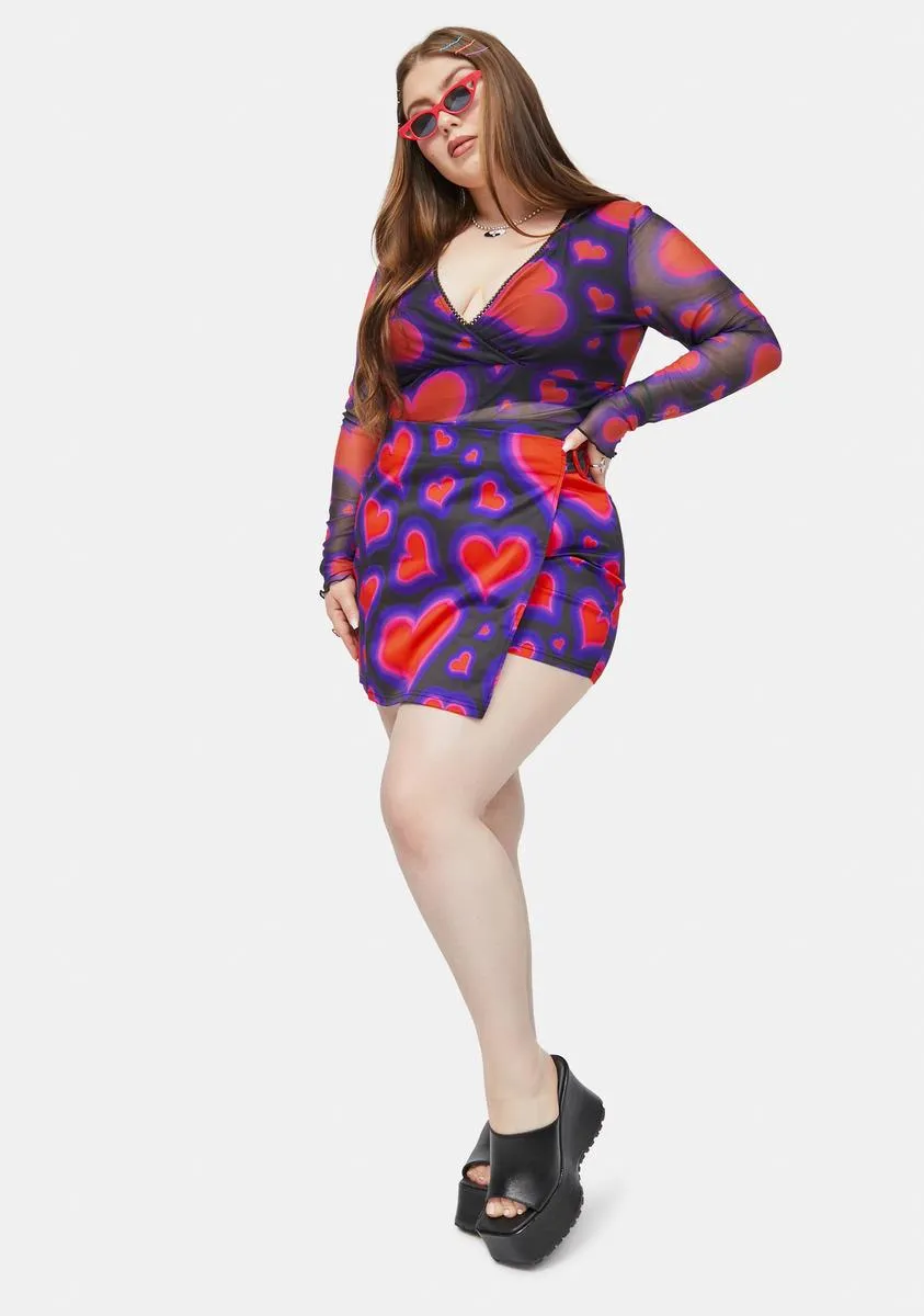 Plus Electric Juice Mesh Heart Crop Top sold by Dolls Kill product image thumbnail 3