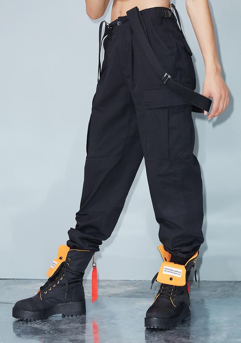 Mind Ya Bizness Suspender Cargo Pants sold by Dolls Kill