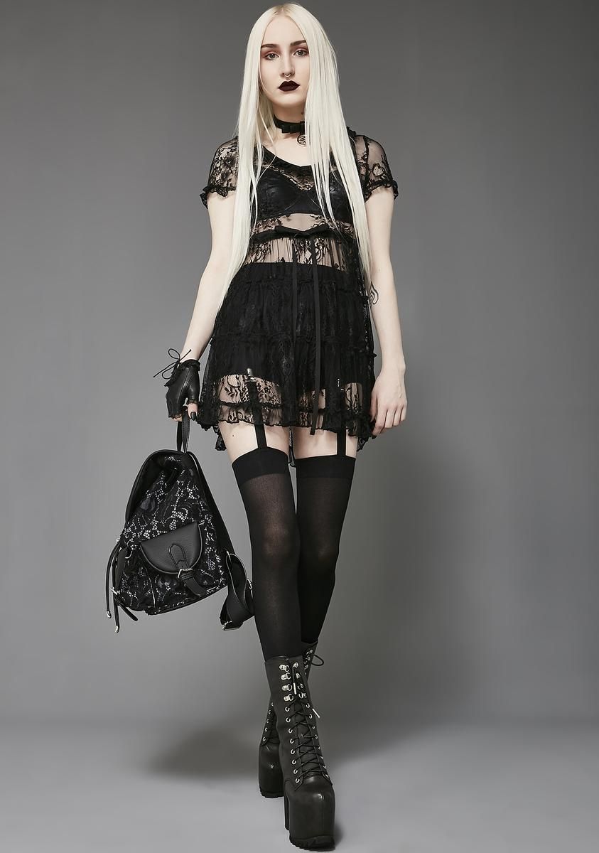 Shadow Kiss Lace Babydoll Dress sold by Dolls Kill product image thumbnail 5