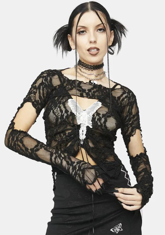 Black Nabi Top Set sold by Dolls Kill