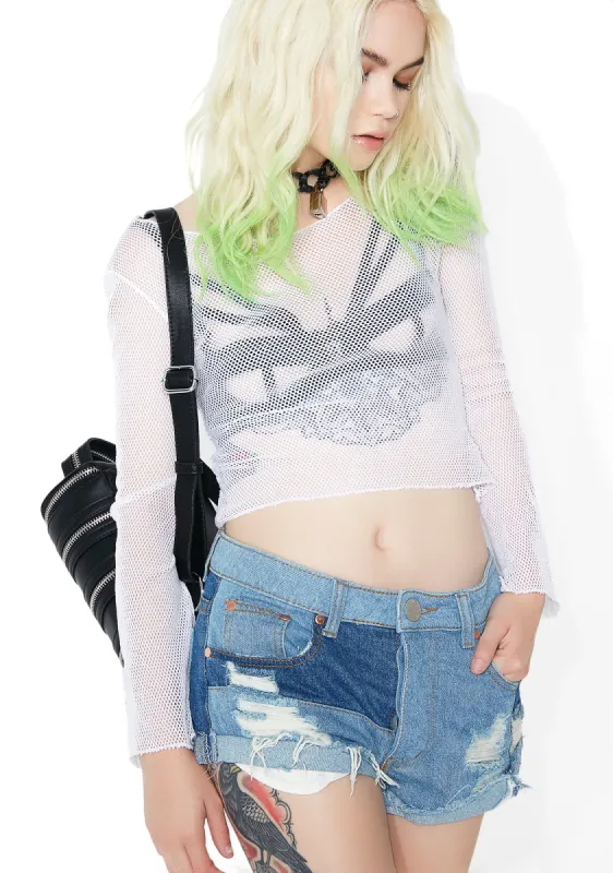 Piece By Piece Patchwork Shorts sold by Dolls Kill