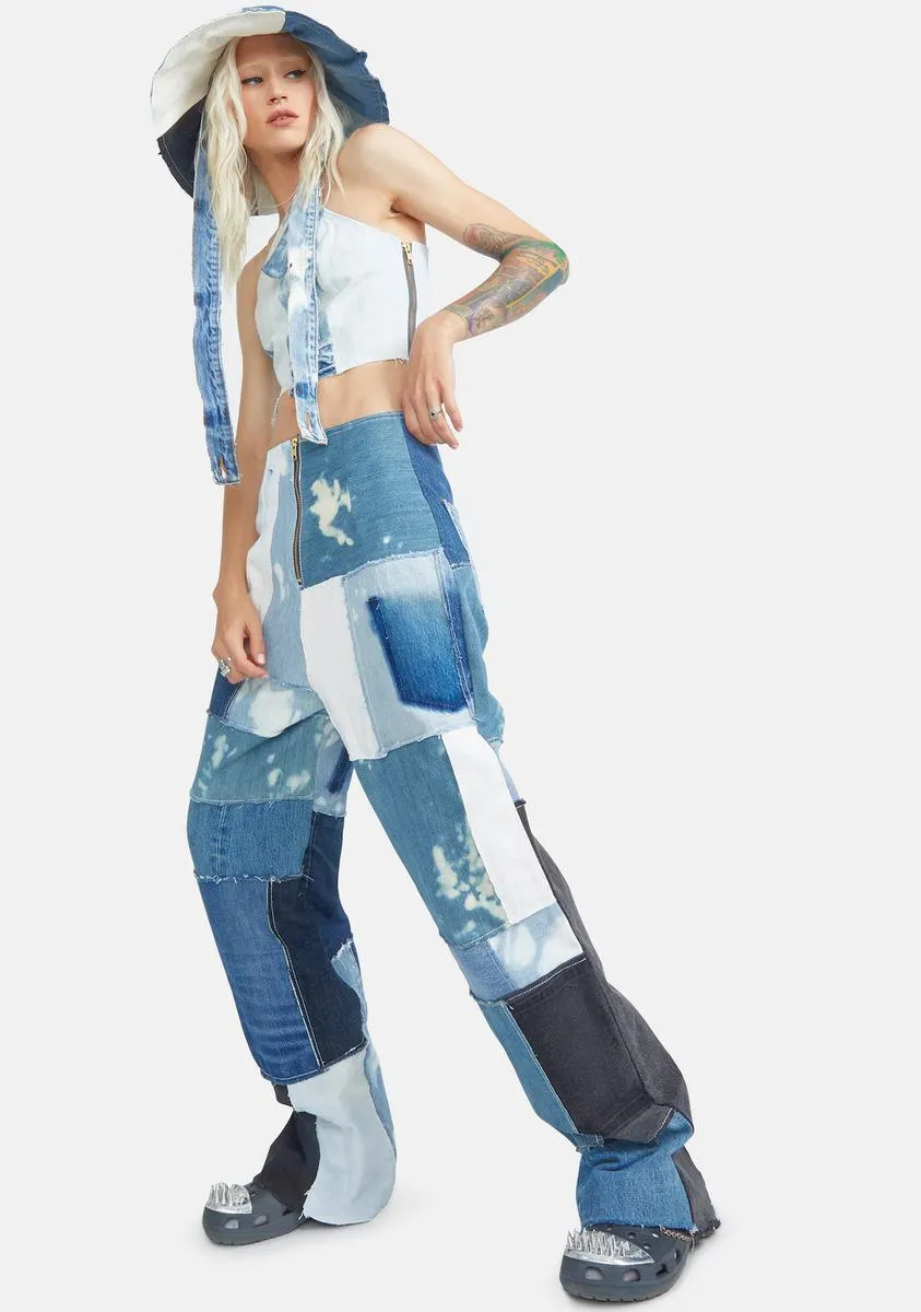 Reworked Denim Patchwork Jeans sold by Dolls Kill product image thumbnail 2