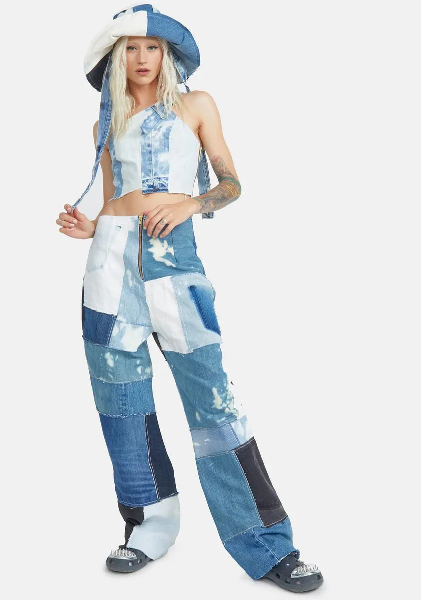 Reworked Denim Patchwork Jeans sold by Dolls Kill product image thumbnail 3