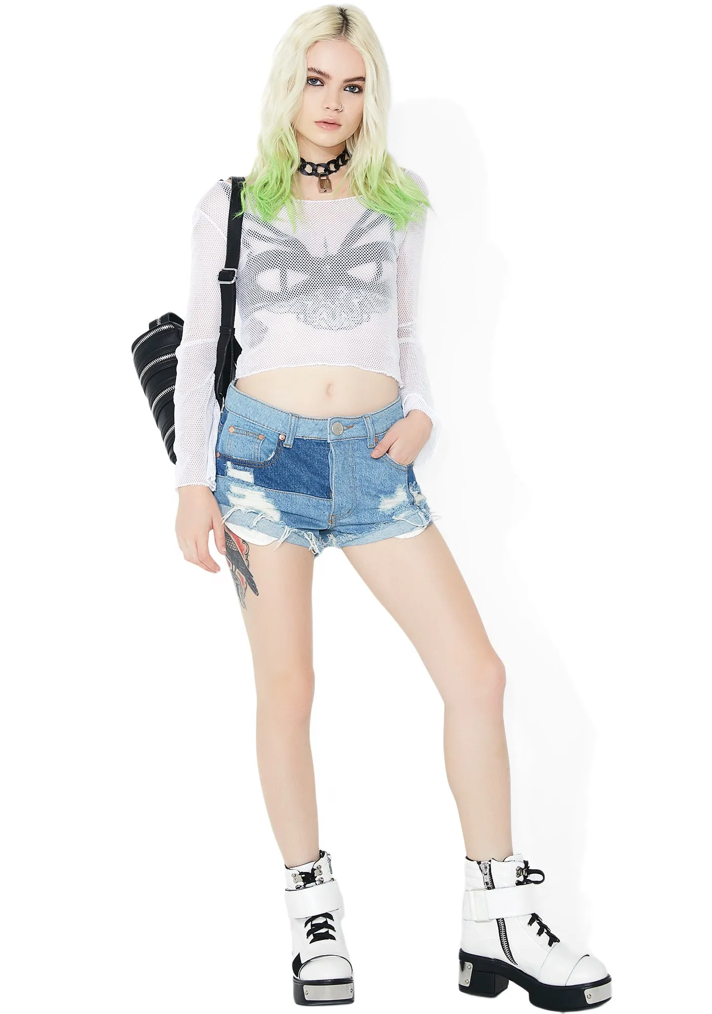 Piece By Piece Patchwork Shorts sold by Dolls Kill product image thumbnail 5