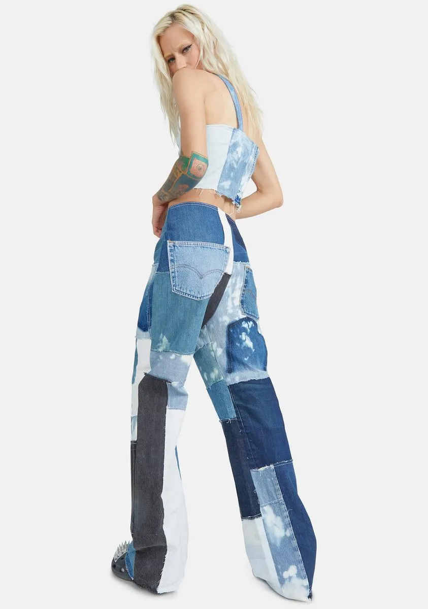 Reworked Denim Patchwork Jeans sold by Dolls Kill product image thumbnail 4