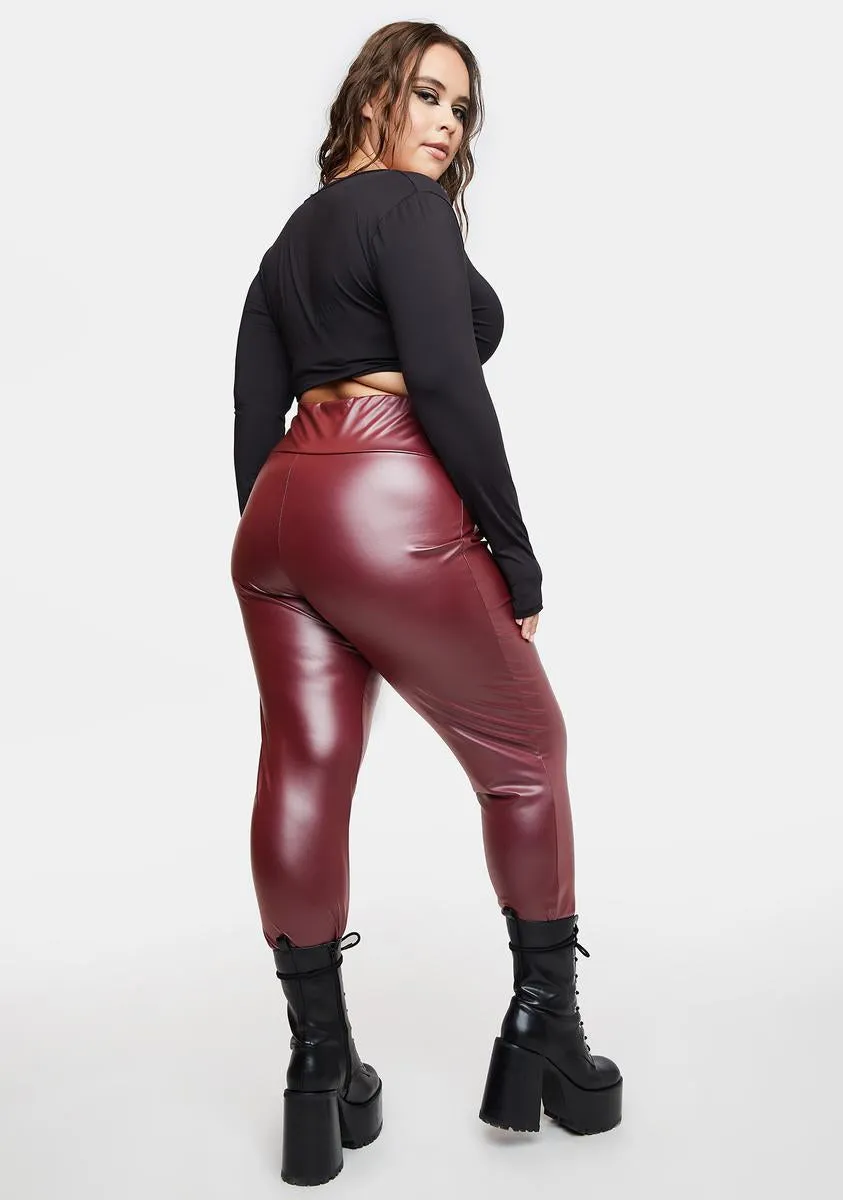 Plus Wine Always Fearless Leggings sold by Dolls Kill product image thumbnail 4