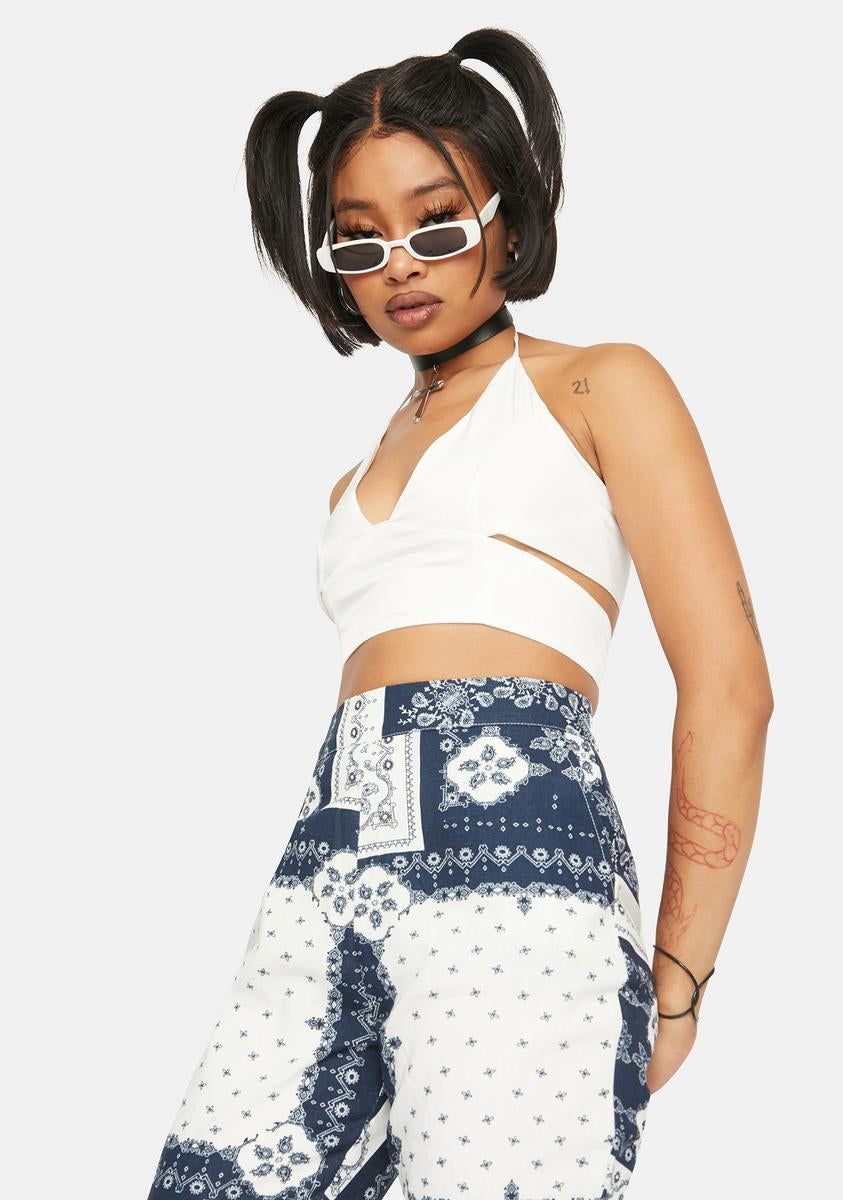 White Tie Back Halter Top sold by Dolls Kill product image thumbnail 2