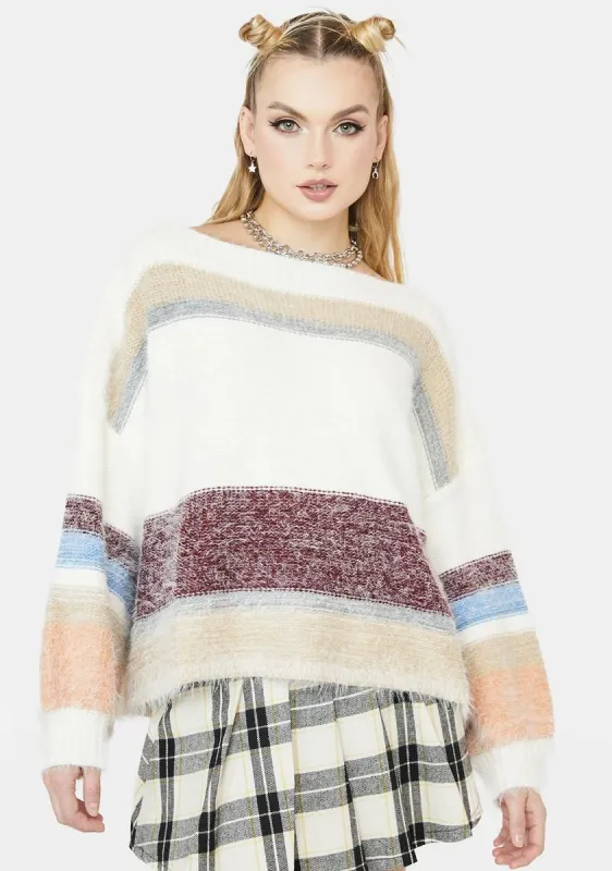 Here's Hoping Striped Sweater sold by Dolls Kill