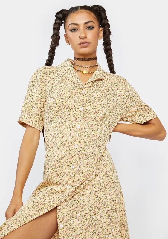 Honey Starstruck Meadow Midi Shirt Dress sold by Dolls Kill